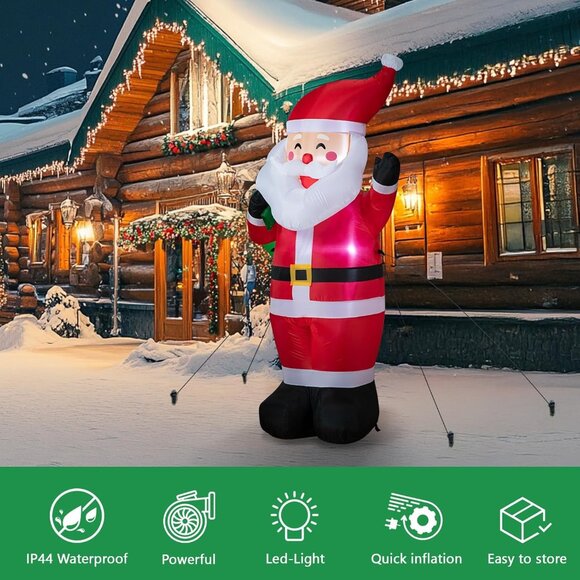 🆕6FT Christmas Inflatable Blow up Santa Claus Carrying Gift Outdoor Decoration - Picture 5 of 10